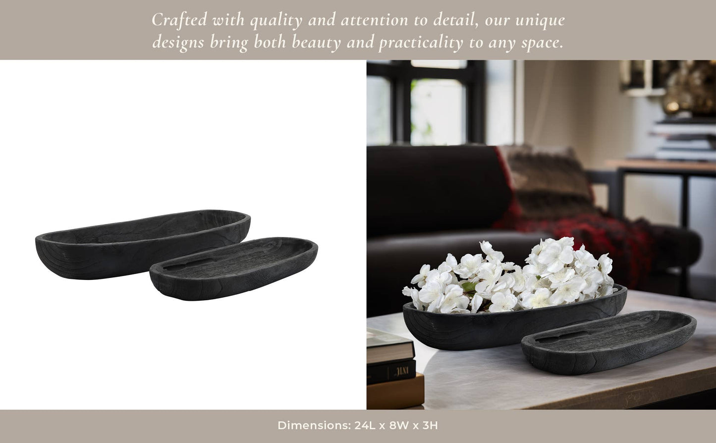 Black 18. Wood Oval