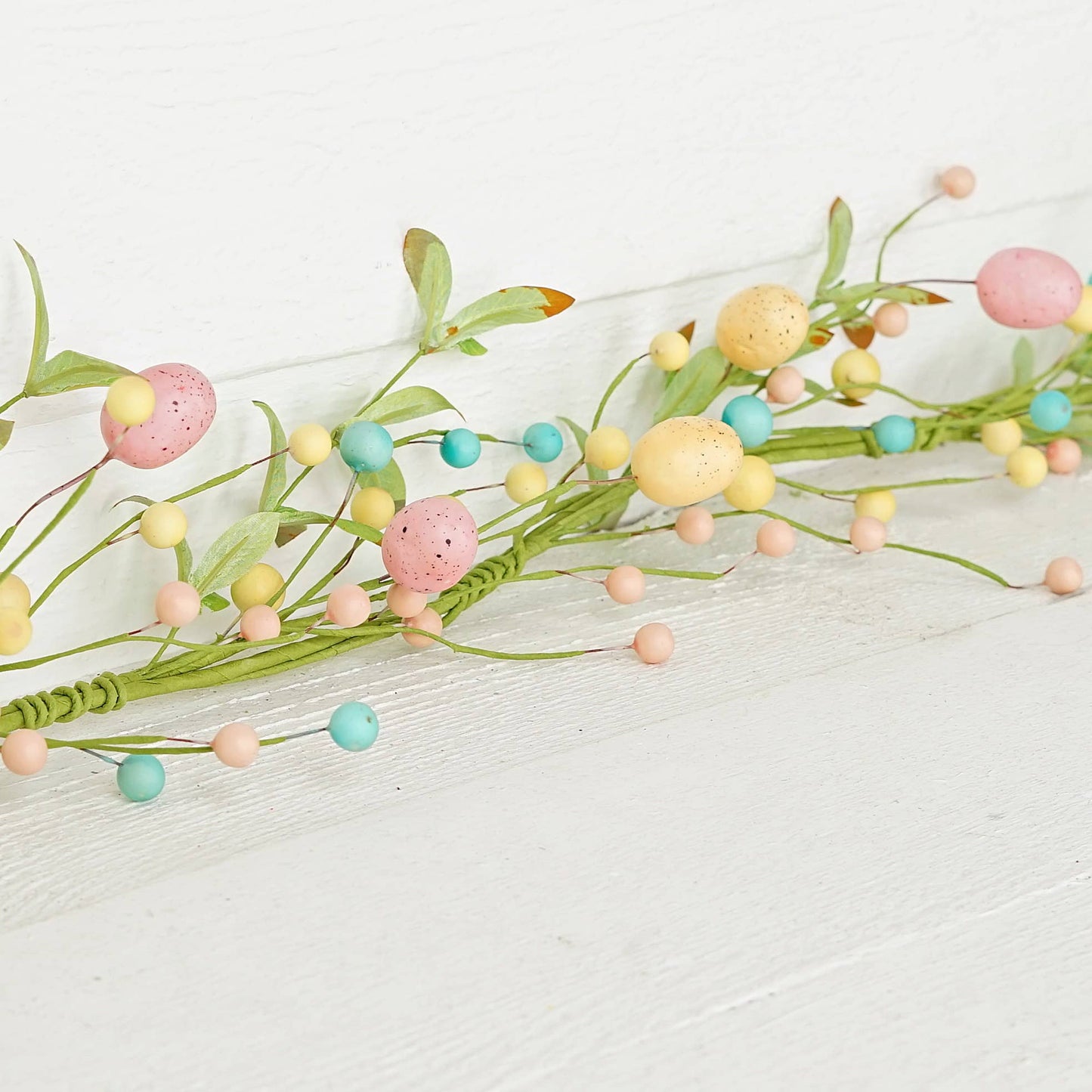 4ft Garland-Mix Pastel Eggs with Willow Leaves