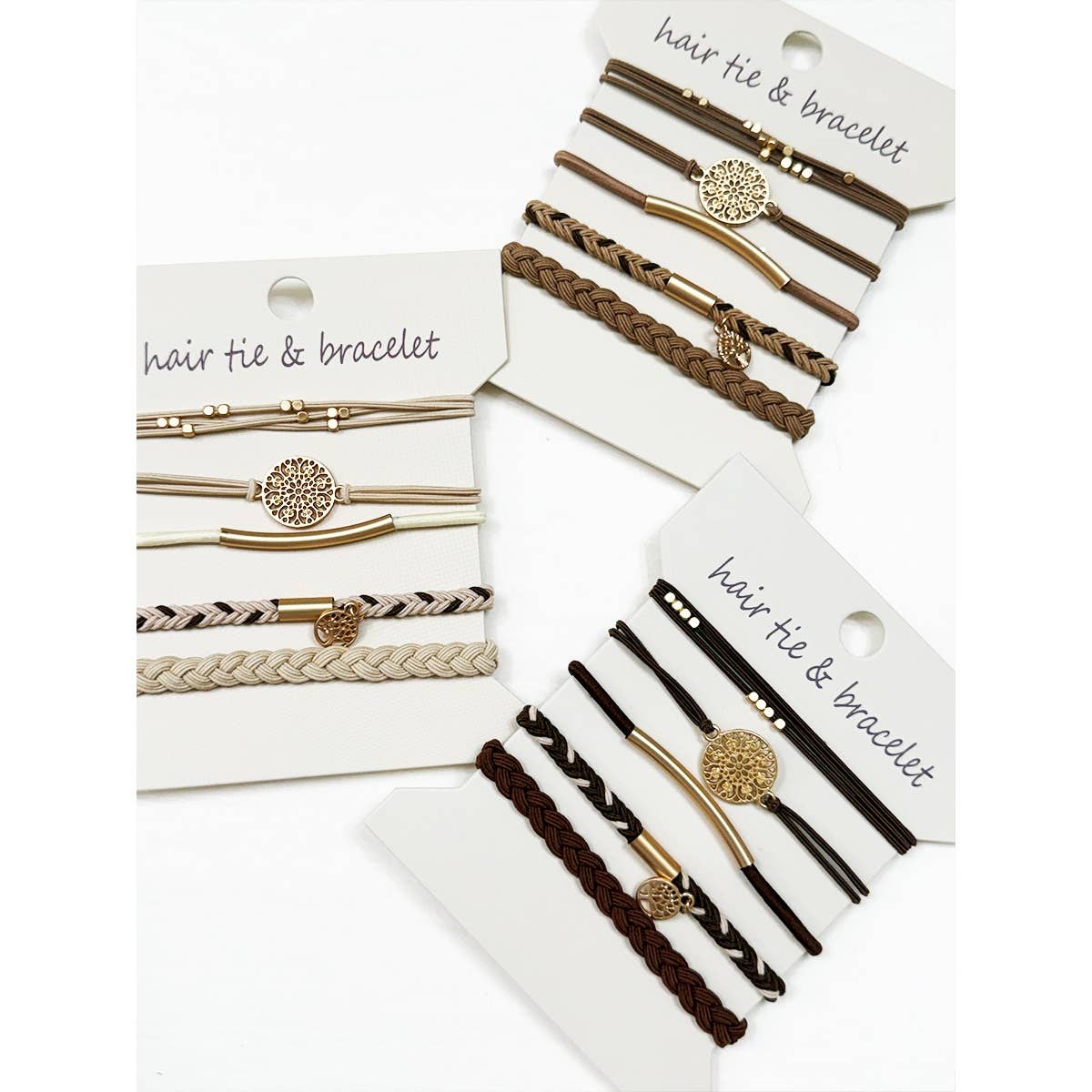 Neutral Tone Boho Inspired Hair Tie Bracelets