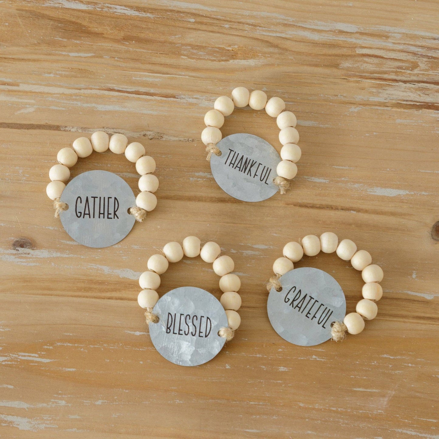 Napkin Rings - Blessed, Thankful, Gather, Grateful