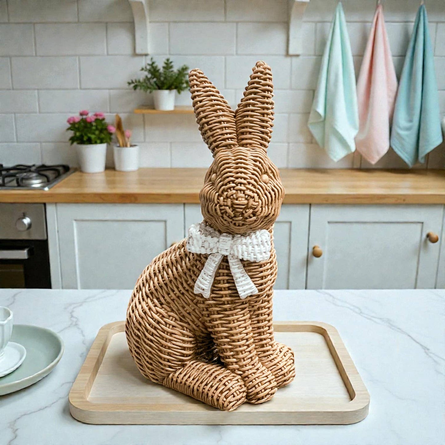 Bunny Decoration, Farmhouse Easter Rabbit Home Decor Statues
