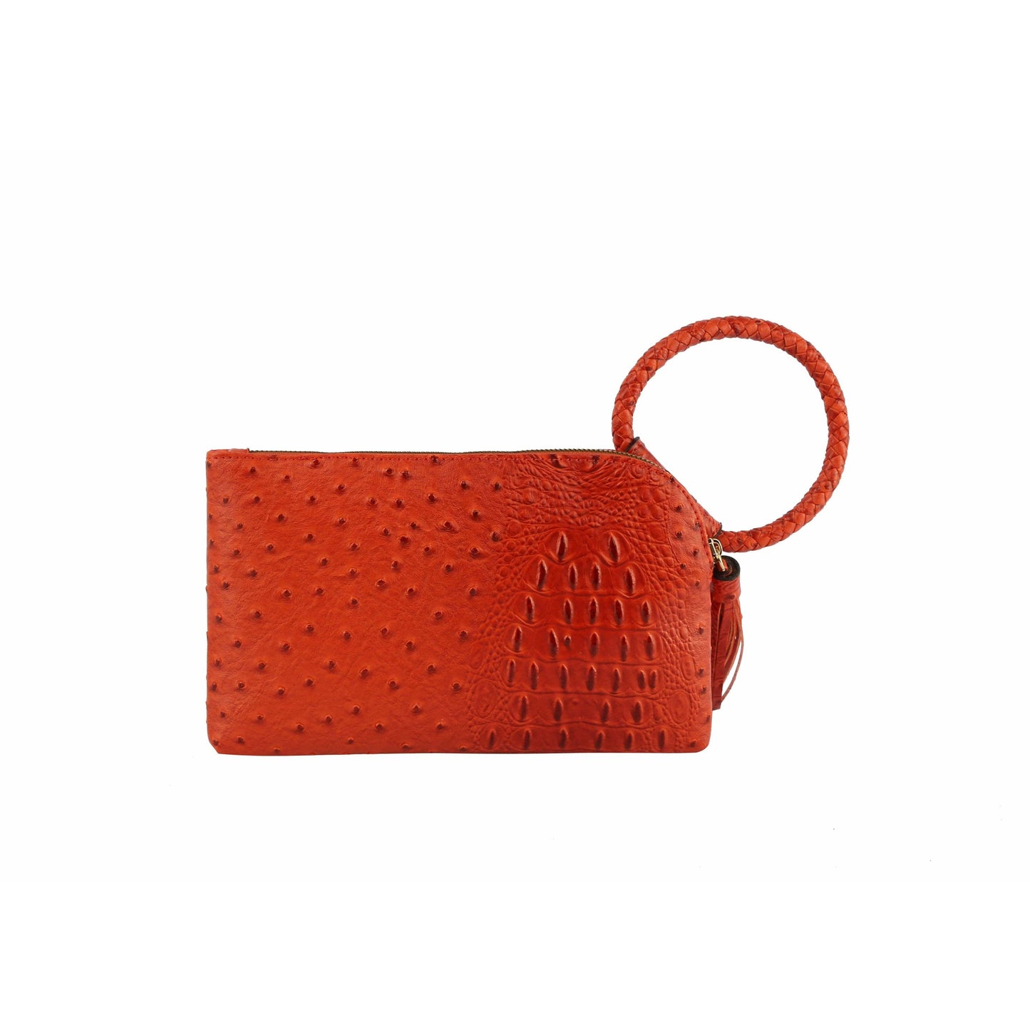 HF  Tassel Accented Embossed Wristlet Clutch  JYV-0374