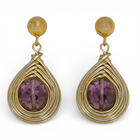 Aurora Borealis Wire Wrap Earrings | Statement Jewelry