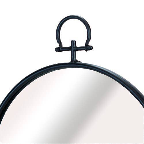 Black Framed Mirror Round VIP 18.5”