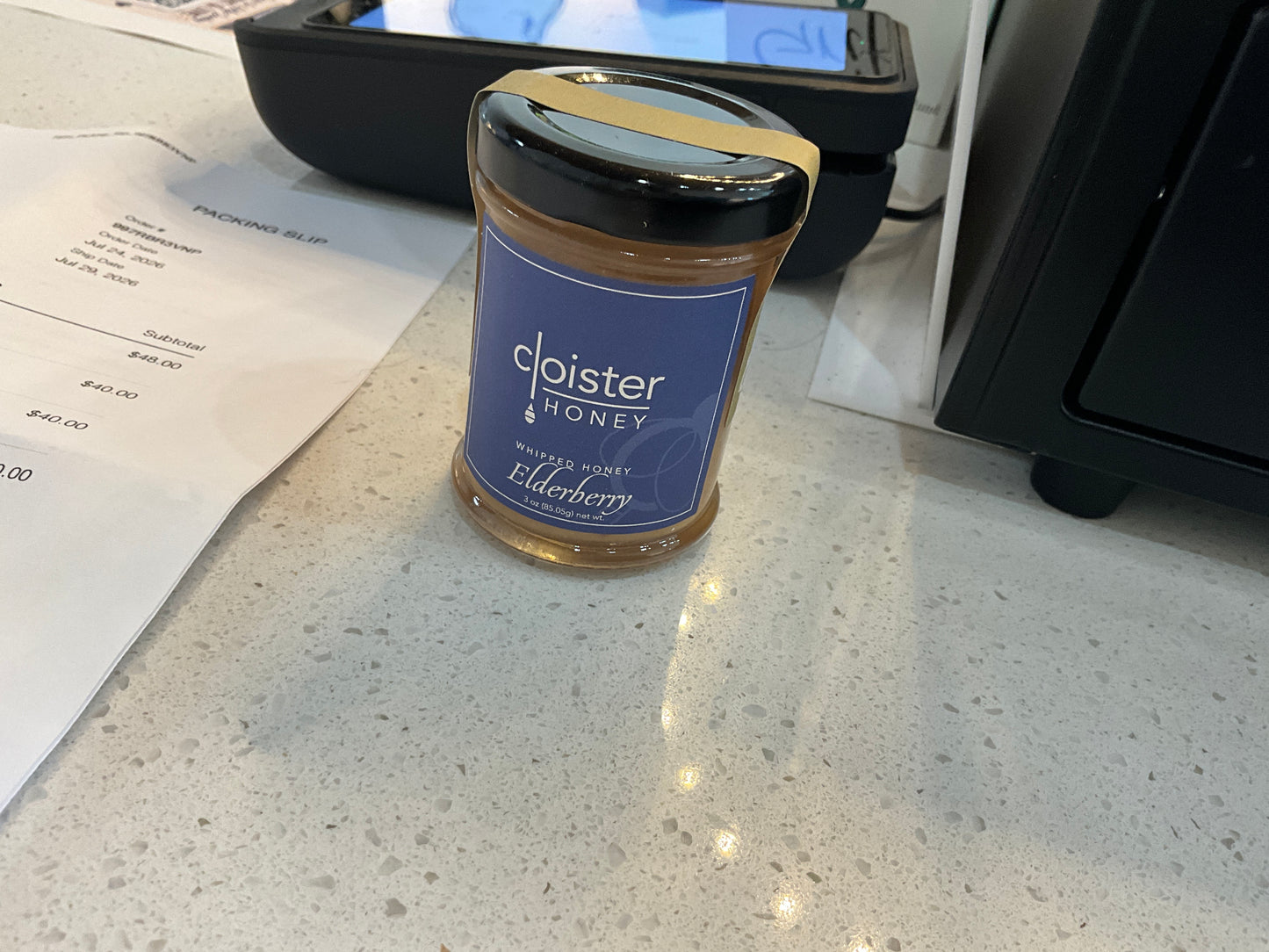 Elderberry infused honey