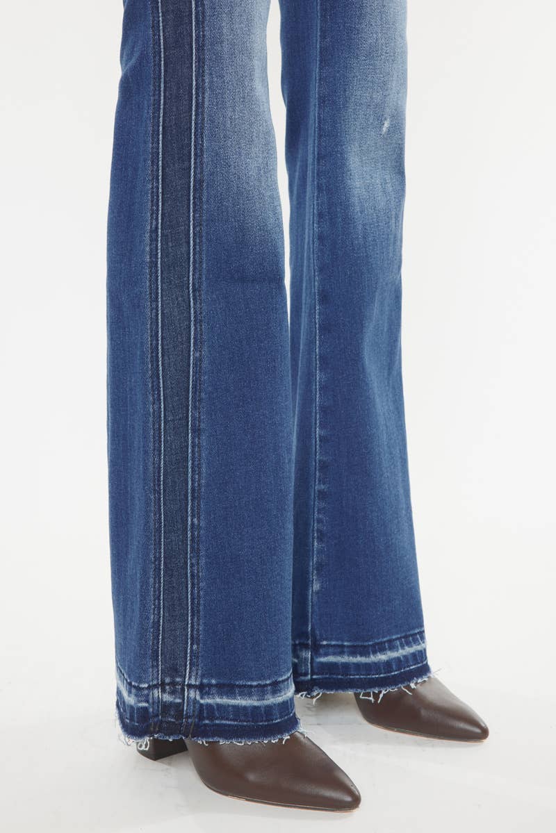 OPEN PACK SIDE PANEL HIGH RISE FLARE JEANS-KC9326D