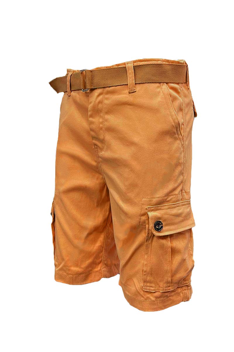 CS002 Mens Casual Cotton Belted Cargo Shorts