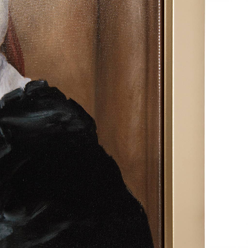 Royal Pet Portrait Framed Canvas Wall Art, Captain Pug Dog