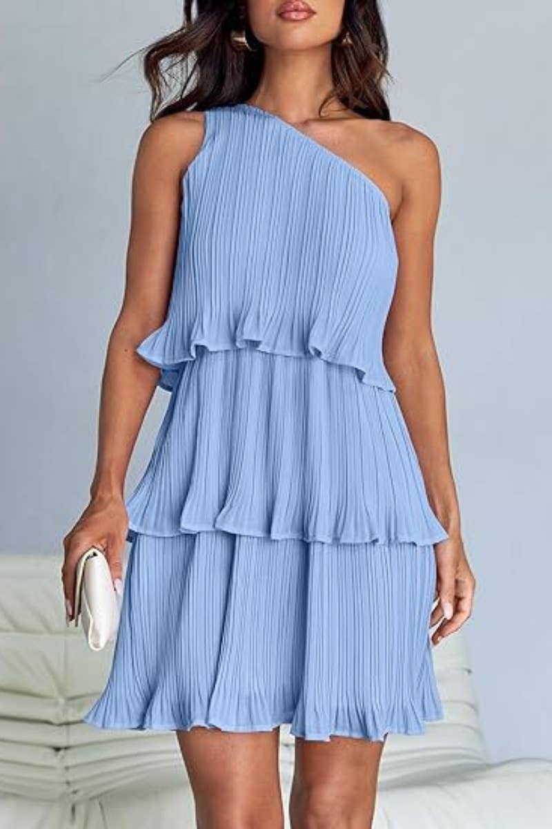 CWDSD4886_SHORT SUMMER LAYERED DRESS WITH SLOPING SHOULDERS