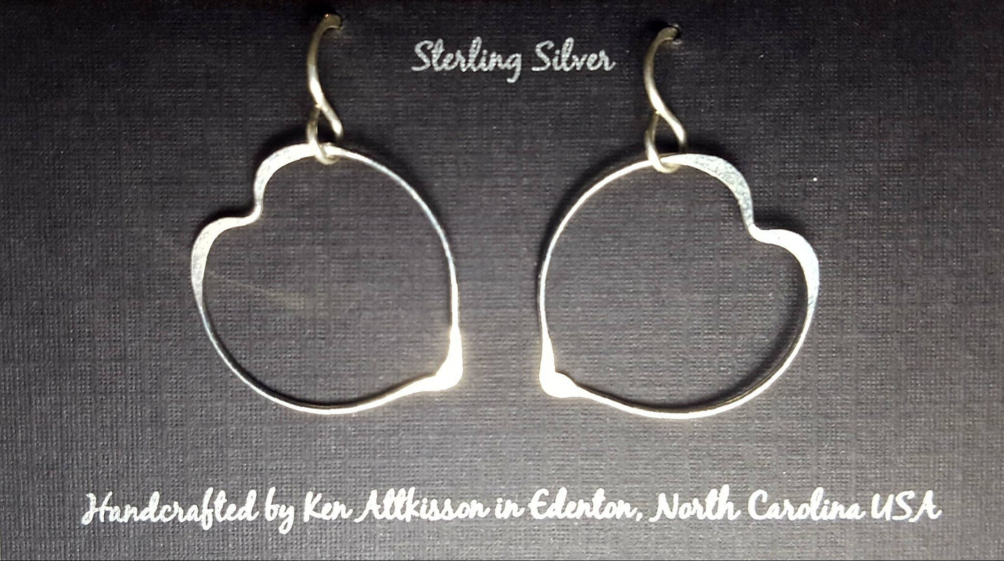 Sterling Silver Earrings Large Heart
