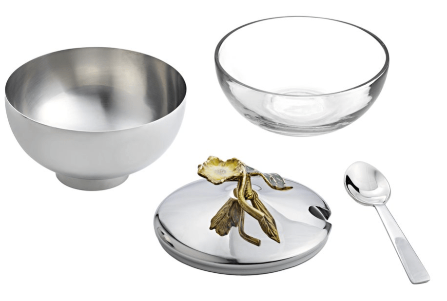 Hellebore Covered Dish with Spoon