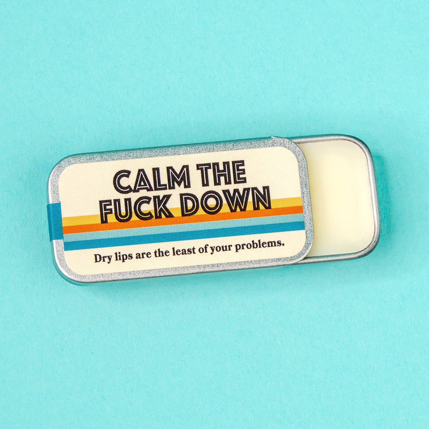 Calm The Fuck Down Lip Balm | Funny Old School Tin