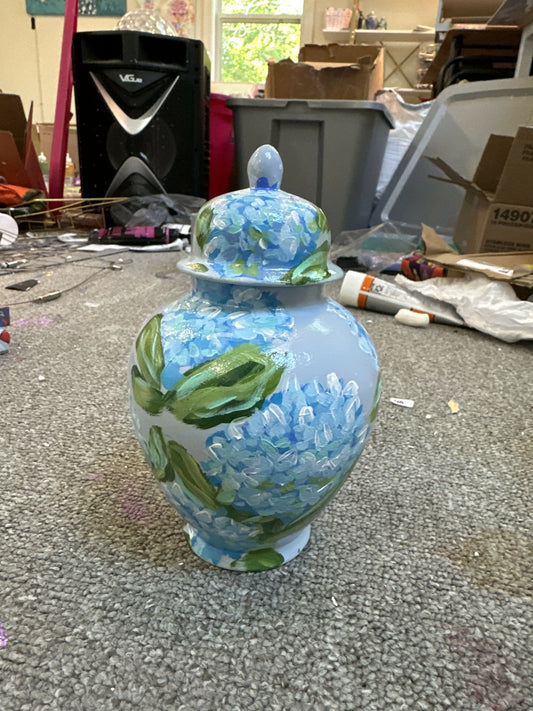 Pierce Paints hand painted ginger jar