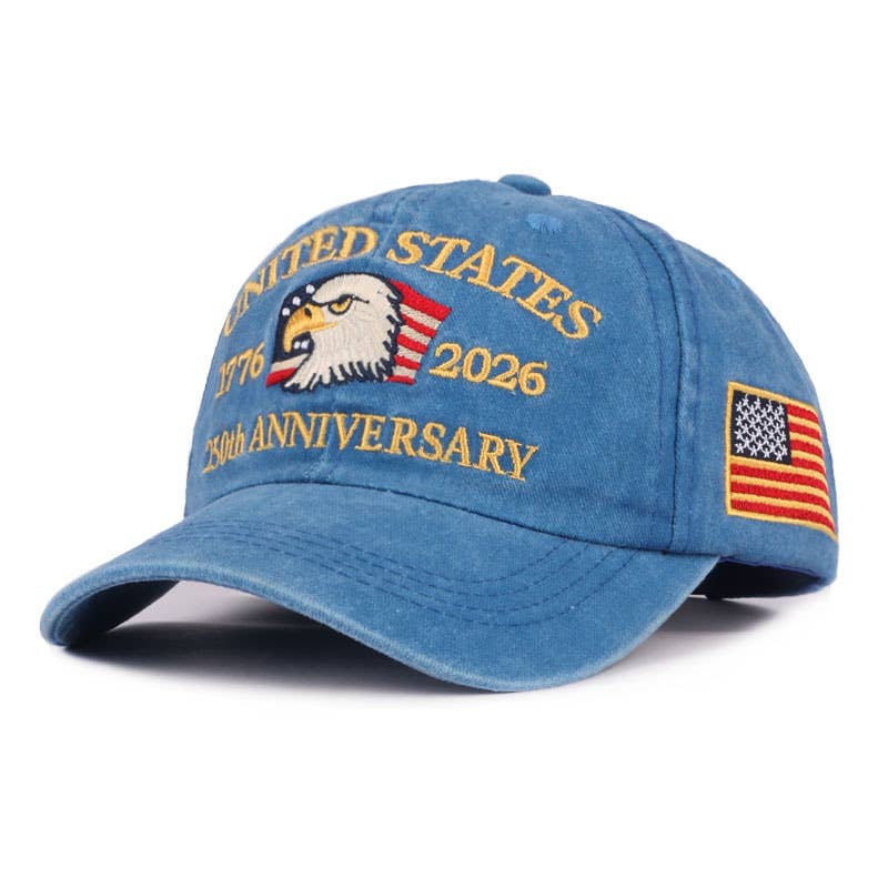 250th Anniversary Flag Eagle Embroidered Baseball Cap
