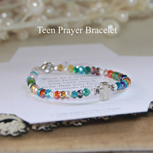 Teen Prayer Bracelet - Multi Color Crystals