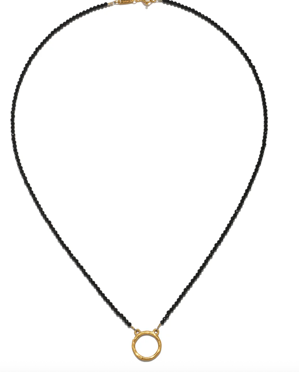 Full Circle Charm Collector Amulet Necklace 18K Gemstone