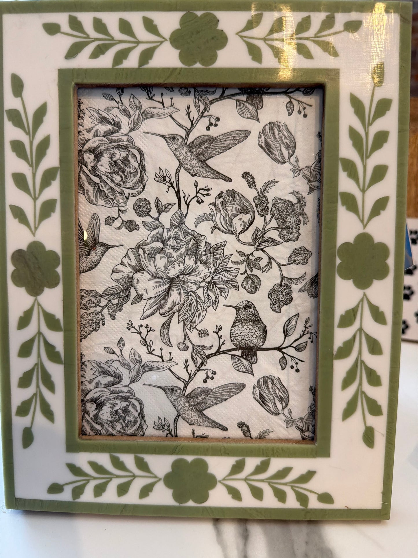 Green and White Frame