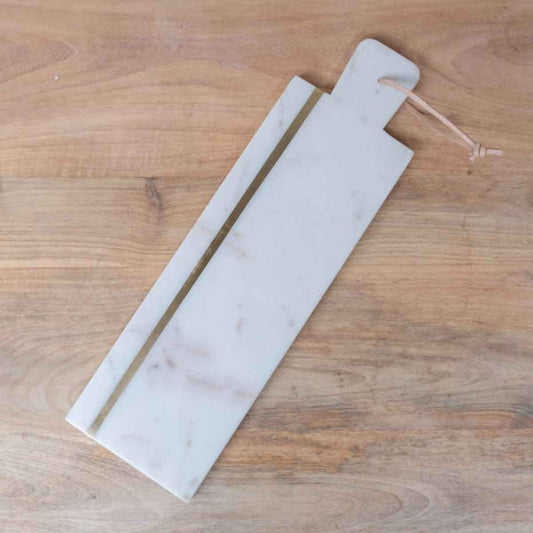 Venice Marble Serving Board   White/Gold   6x20