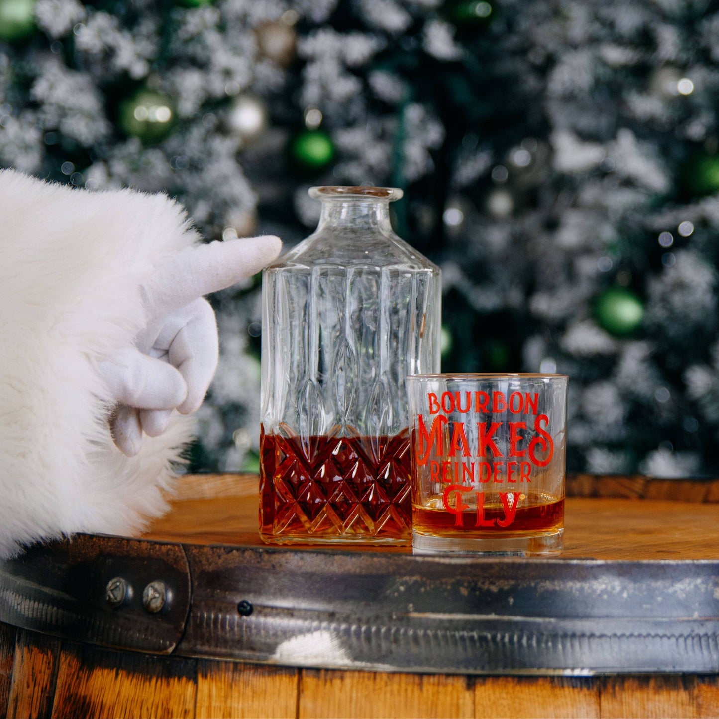 Bourbon Makes Reindeer Fly Rocks Glass