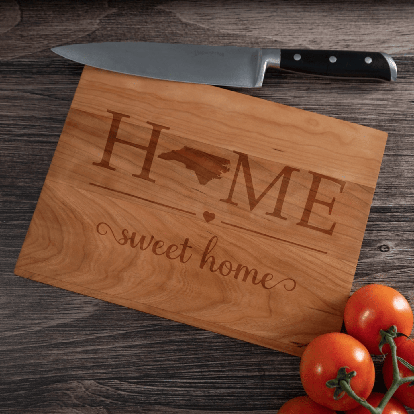 North Carolina Home State Home Cutting Board - 12 x 9 Cherry