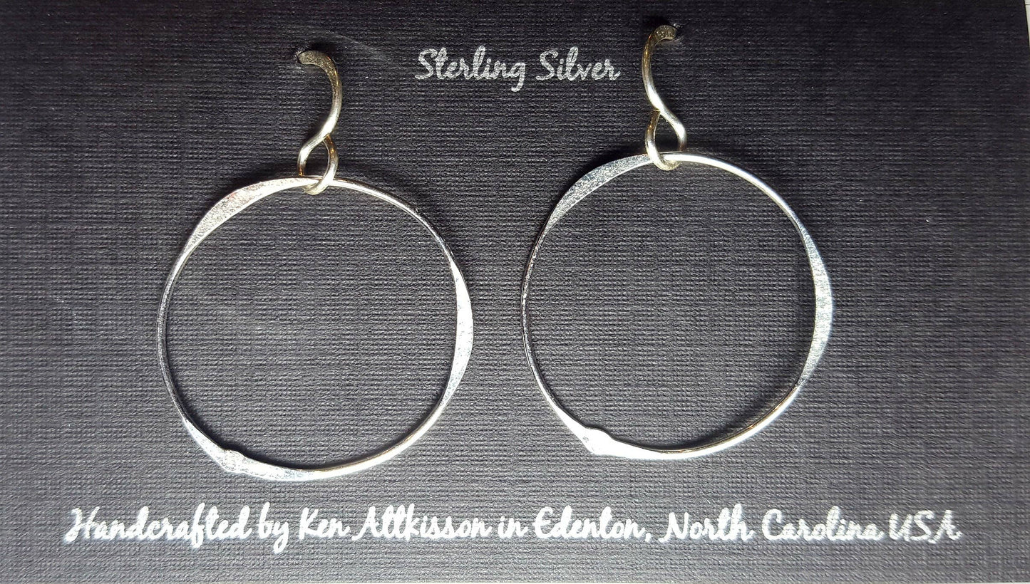 Sterling Silver Earrings Large Circle