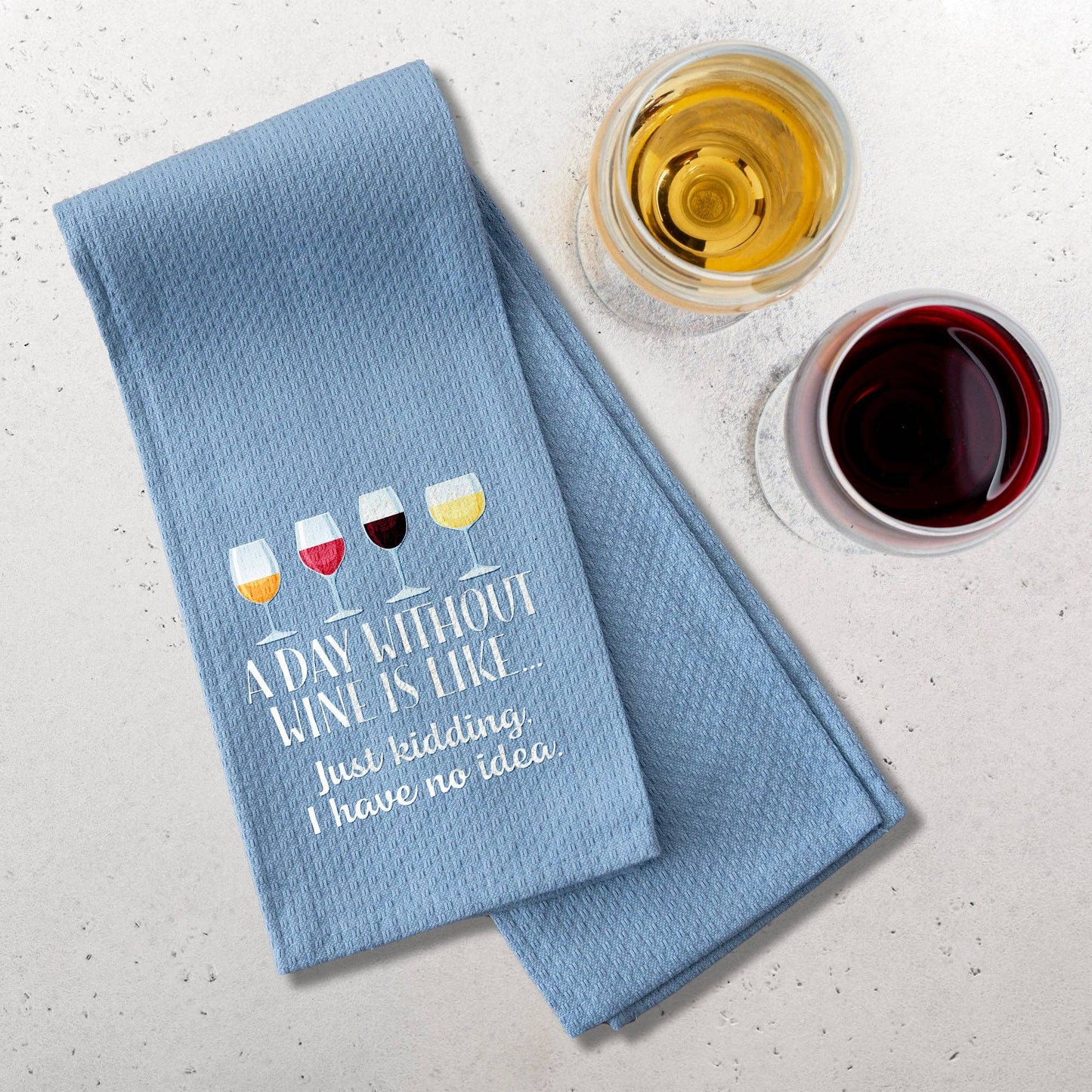 Day Without Wine Embroidered Kitchen Towel