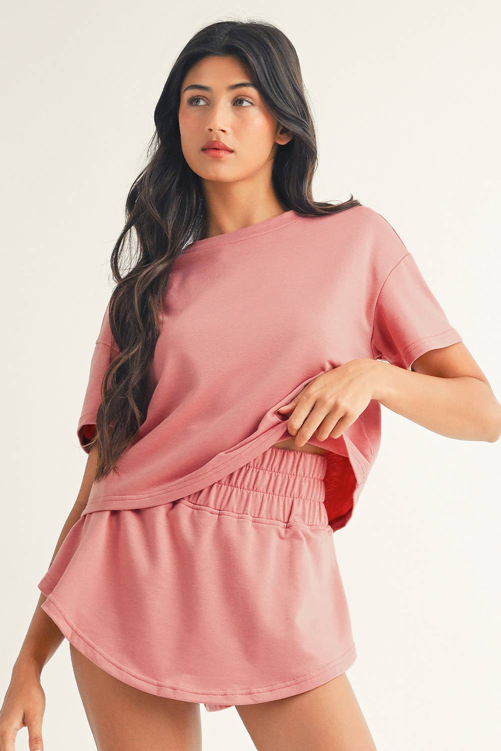 LDC 2pcs Cropped Tee and Ruffle High Waist Skort Set