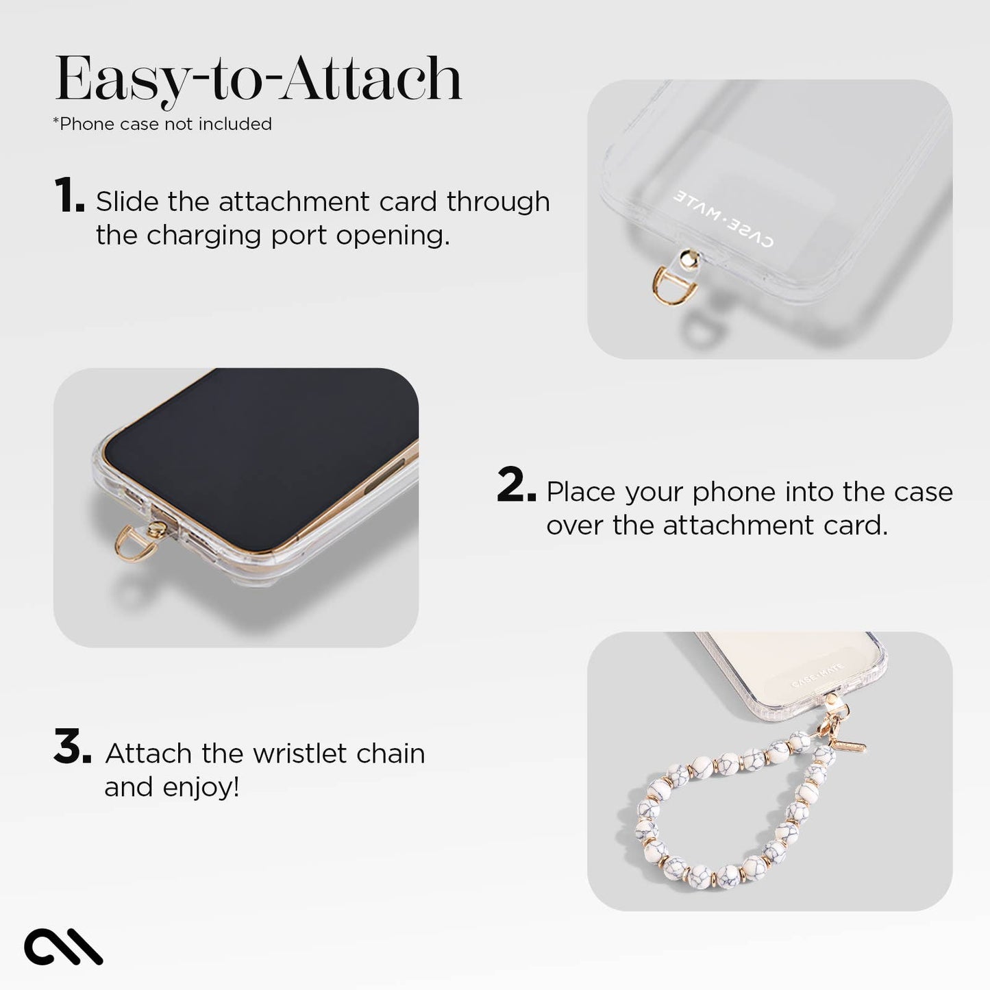 Beaded Marble Phone Charm Wristlet