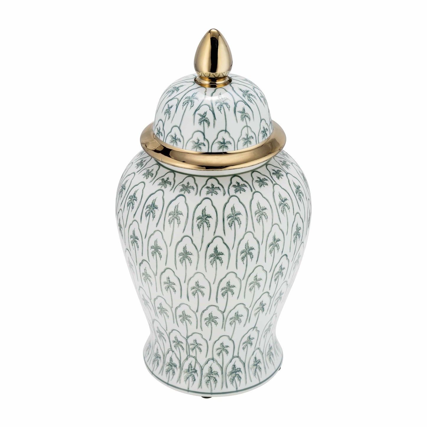 Ceramic Accents Lidded Decorative Ginger Jar - Green, 18 in.