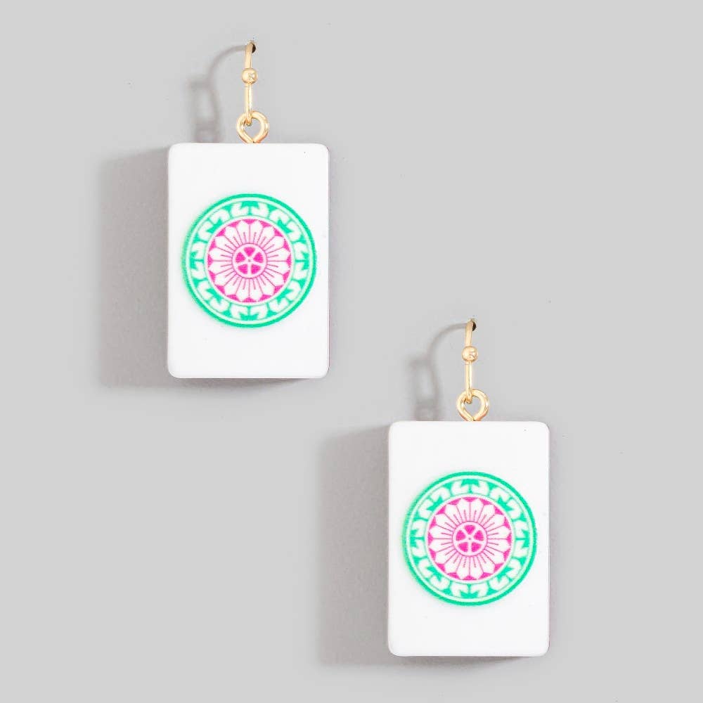 Assorted Mahjong Tile Acrylic Earrings