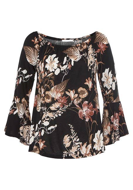 LASCANA Women's Floral Off Shoulder Top