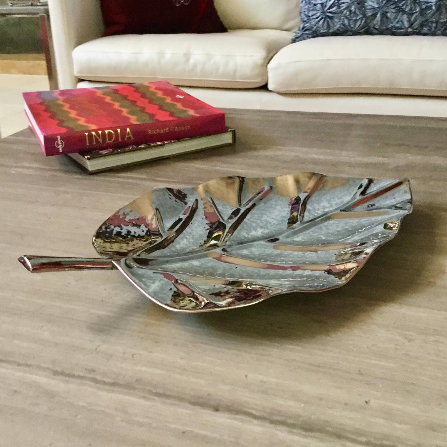 Polished Nickel Leaf Tray