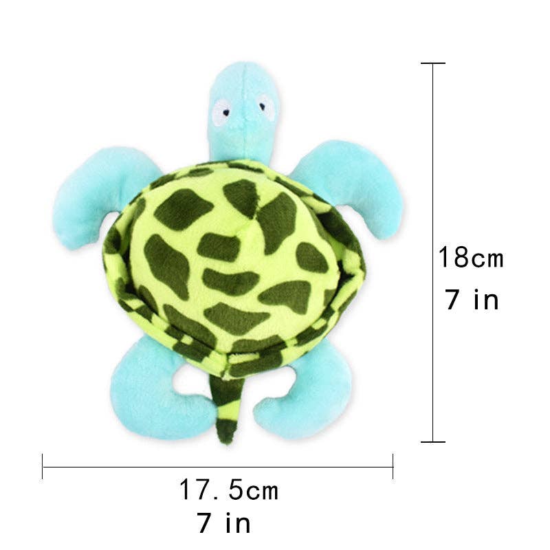 Petkin - Plush Sound Turtle Dog Toy for Small Medium Dog