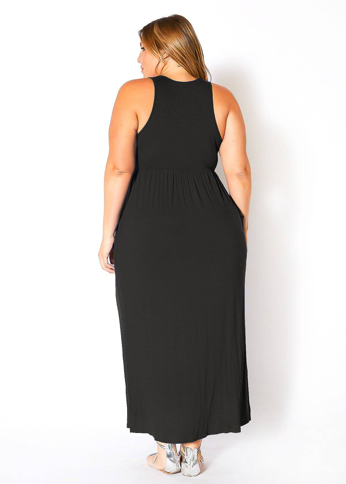 Bellatrix Plus Size Women's Sleeveless Pleated Maxi Dress