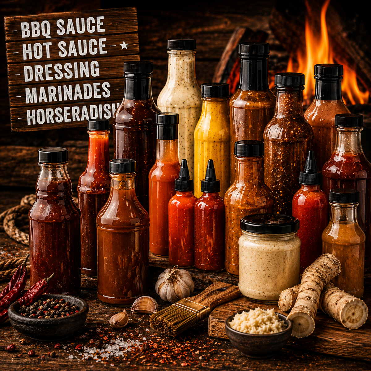 BBQ Sauce, Hot Sauce, Marinades, Dressings & Hot Horseradish