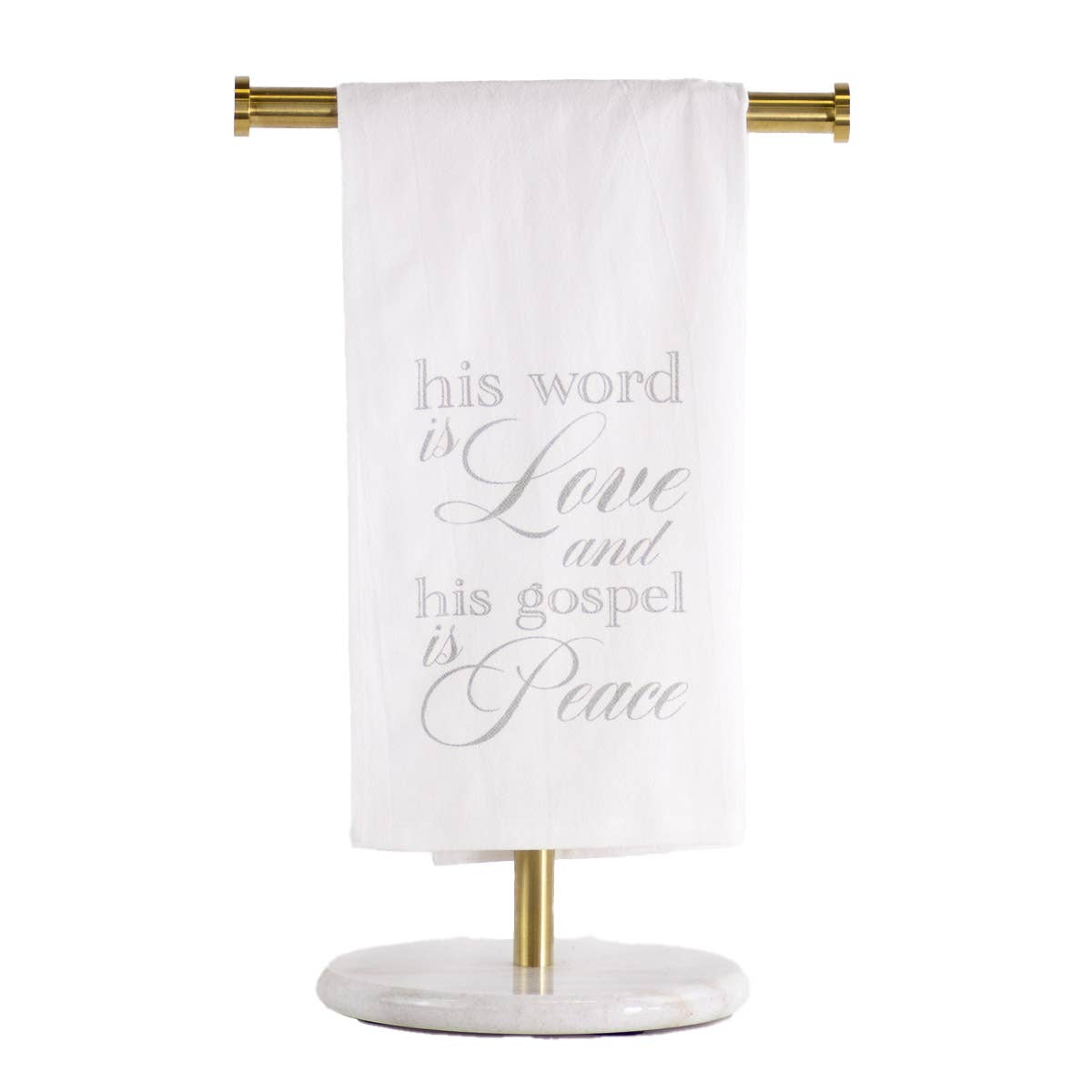 His Word is Love Hand Towel    White/Gray   20x28