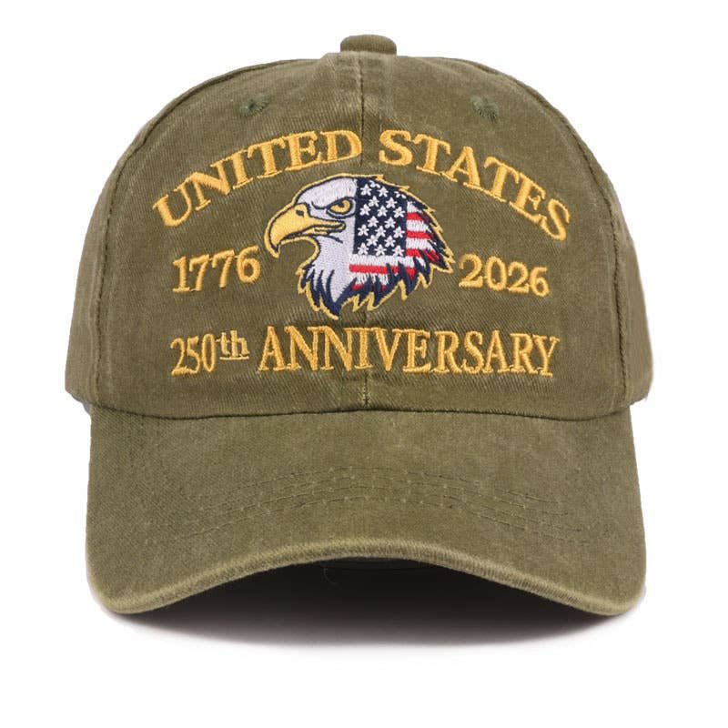250th Anniversary Flag Eagle Embroidered Baseball Cap