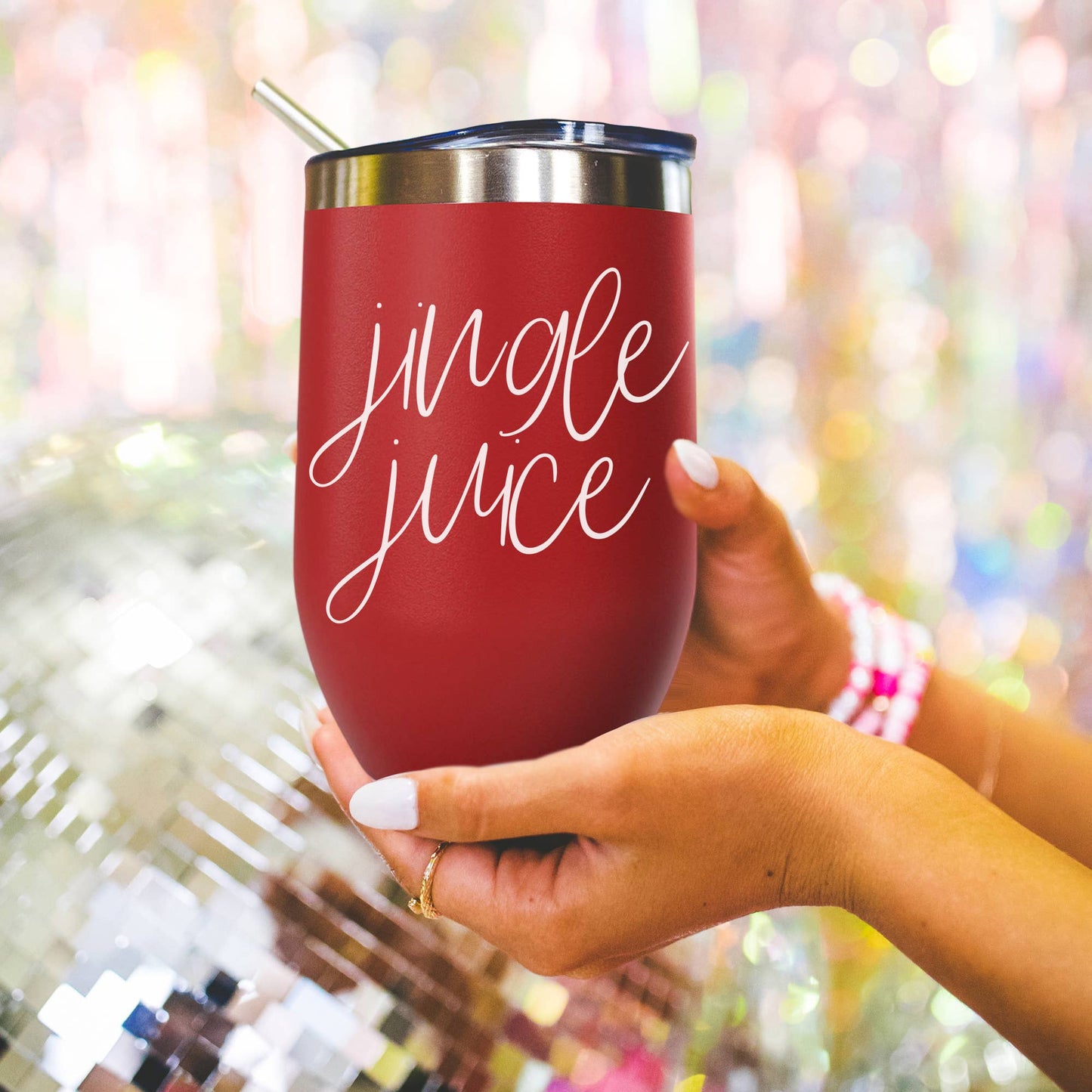 Jingle Juice Red Holiday Tumblers w Lid