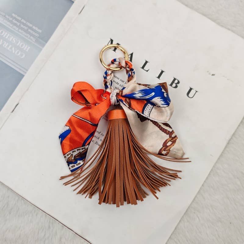 Bow Scarf Tassel Bag Charm