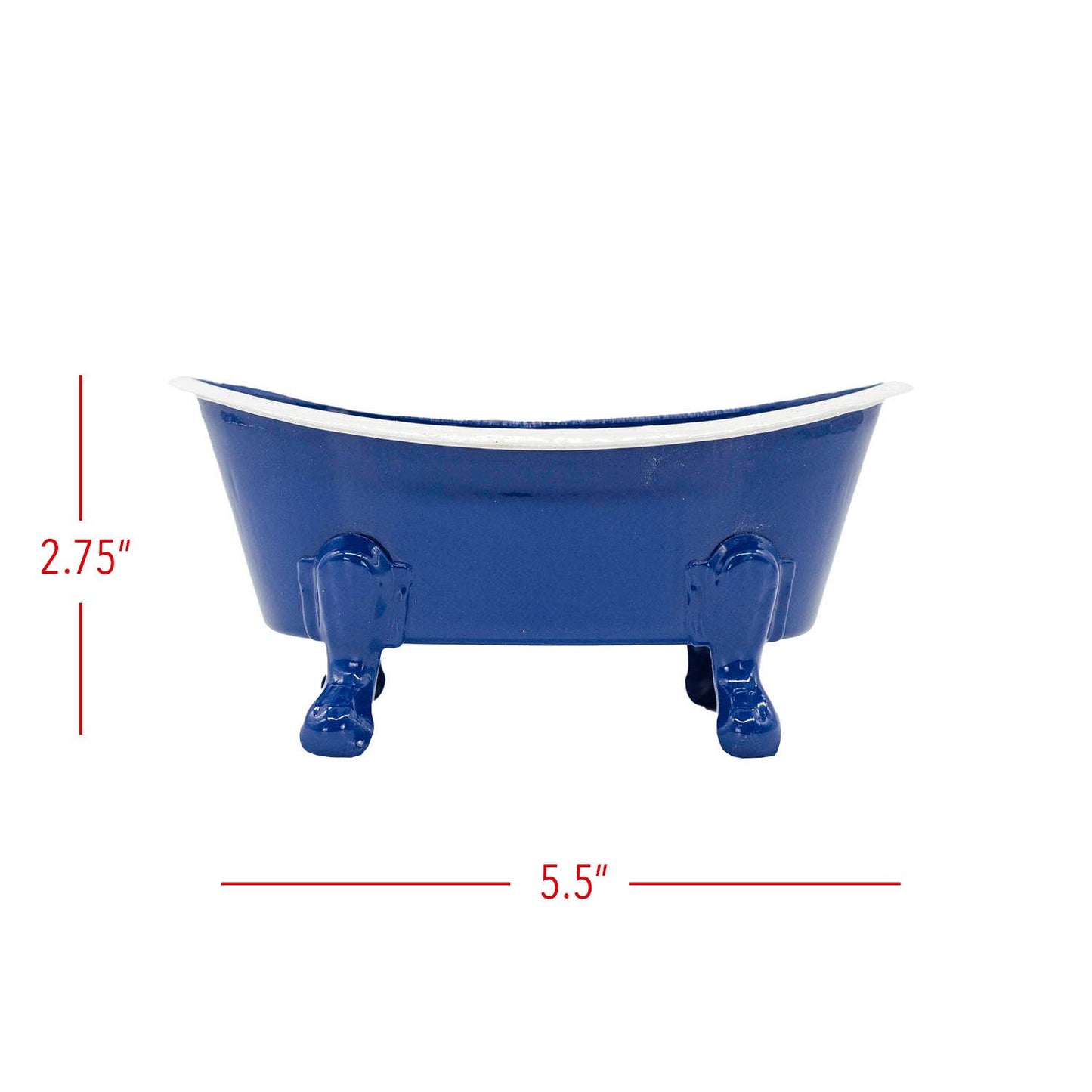 Blue Enamel Bathtub Metal Soap Dish