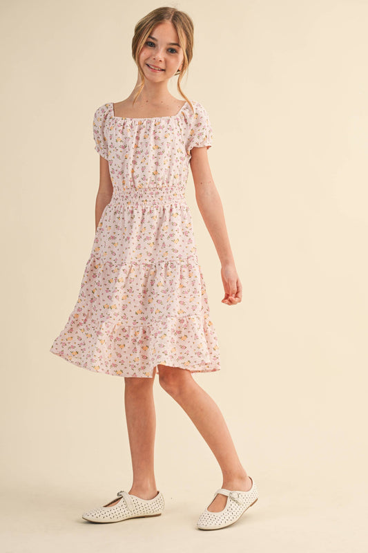TWEEN KIDS GIRLS PEASANT PUFF SLV SMOCKED WAIST (7-12)