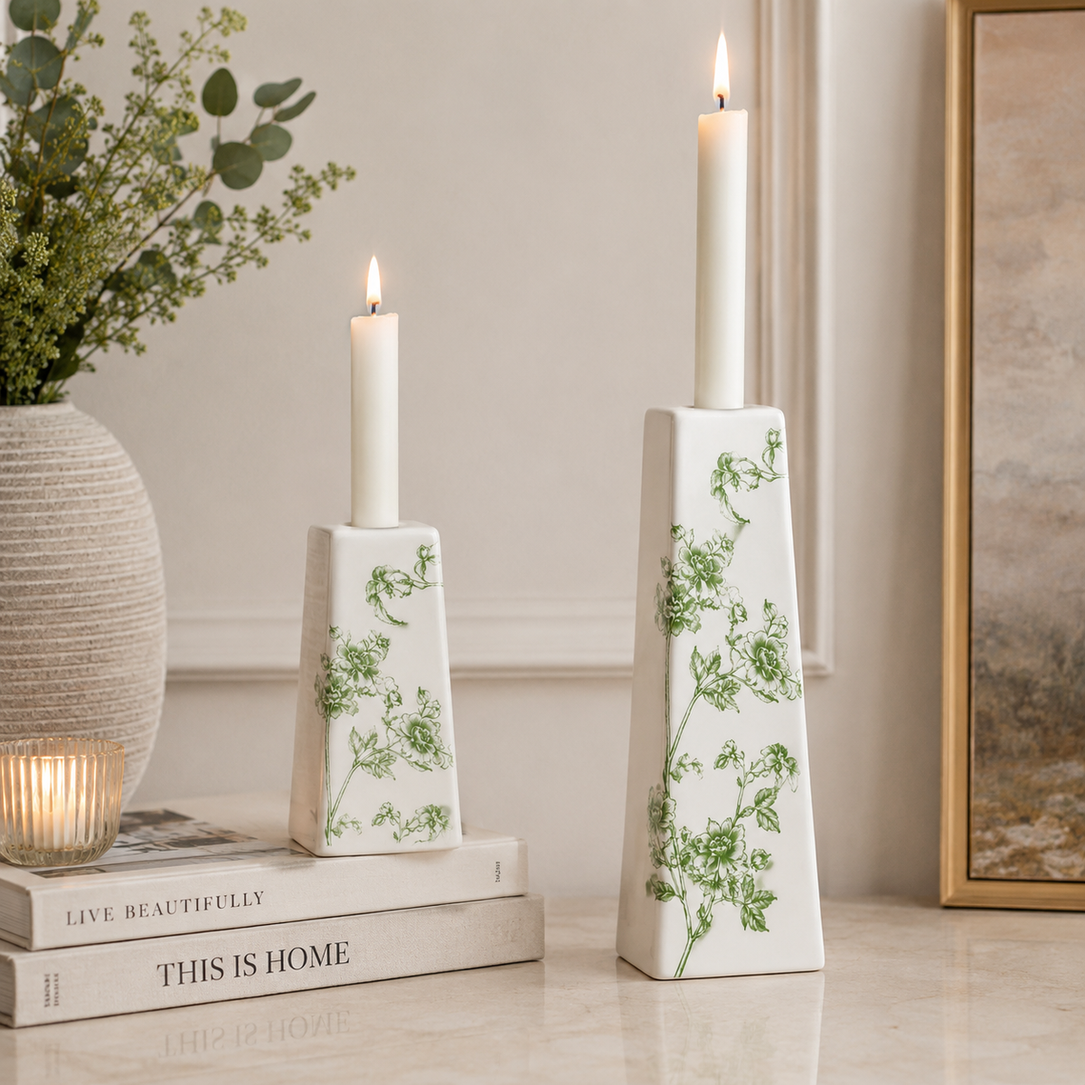 Green Toile Taper
