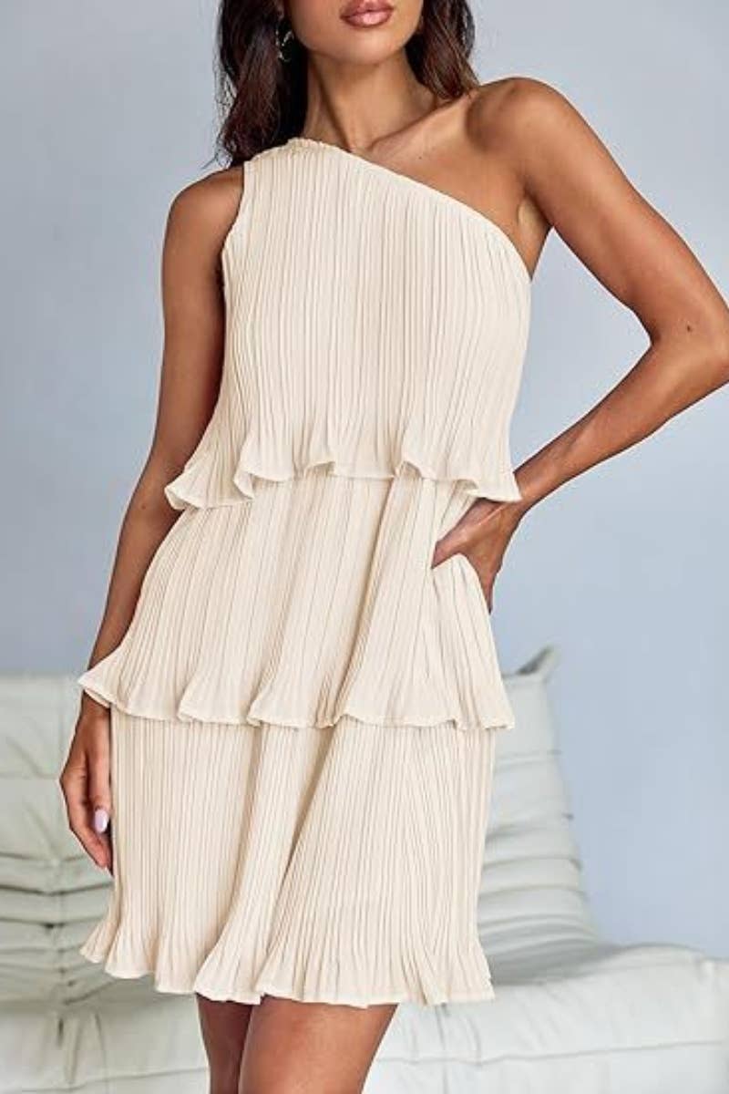 CWDSD4886_SHORT SUMMER LAYERED DRESS WITH SLOPING SHOULDERS