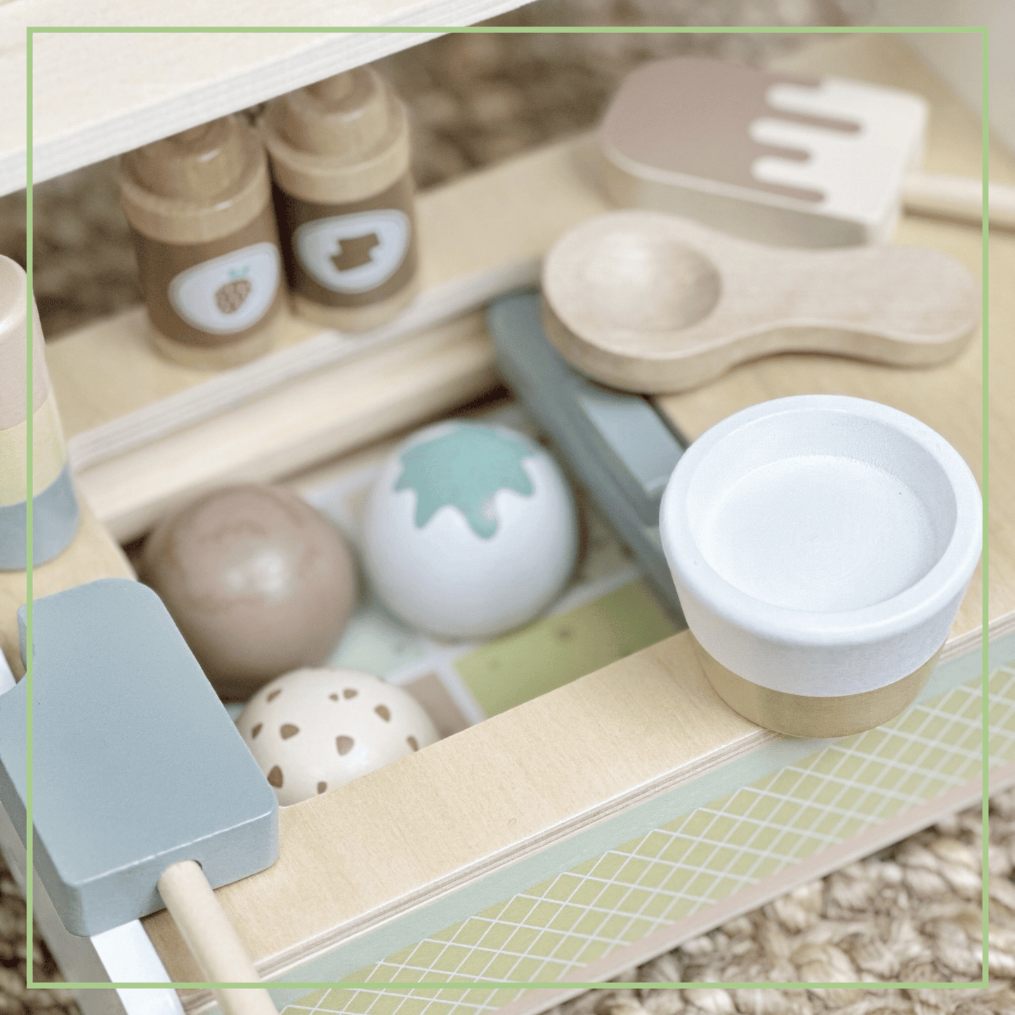 Wooden Ice Cream Shop Set – Pretend Play Counter Ages 3+