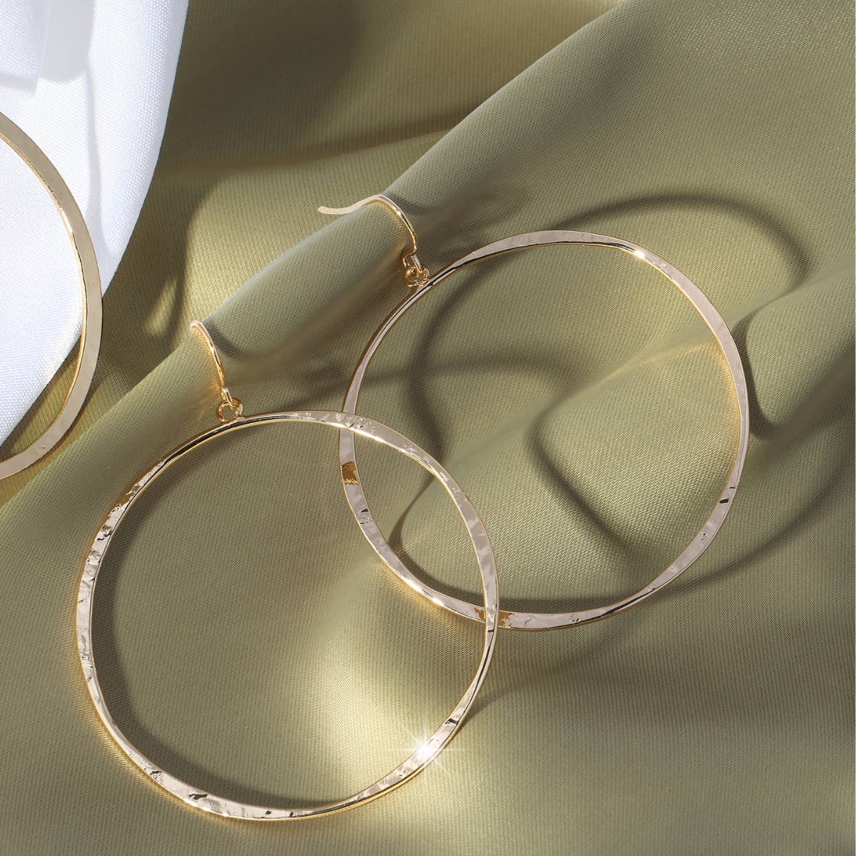 Lightly Hammered Open Circle Earrings
