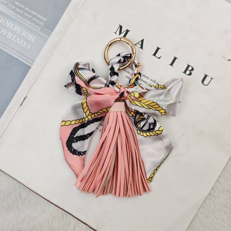 Bow Scarf Tassel Bag Charm