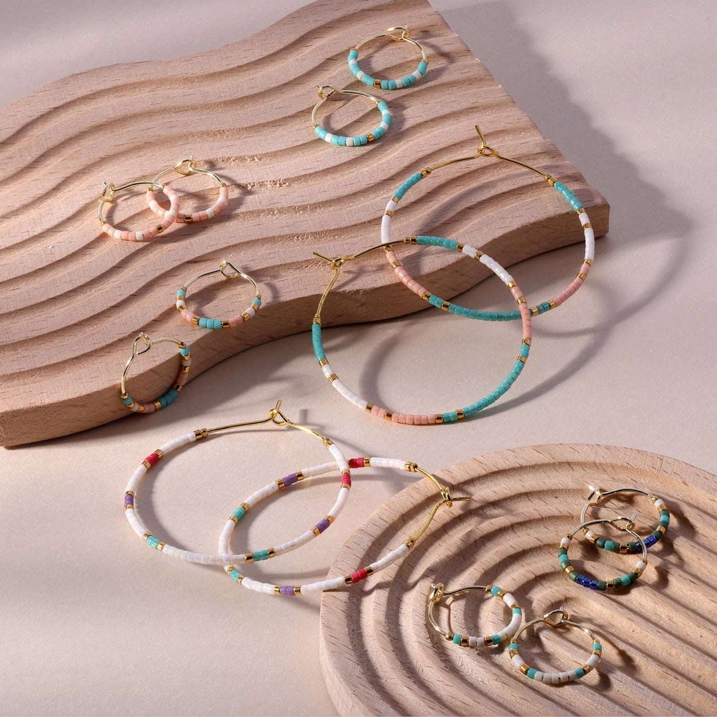 Sale - Set/3 Petite Miyuki Delica Hoops