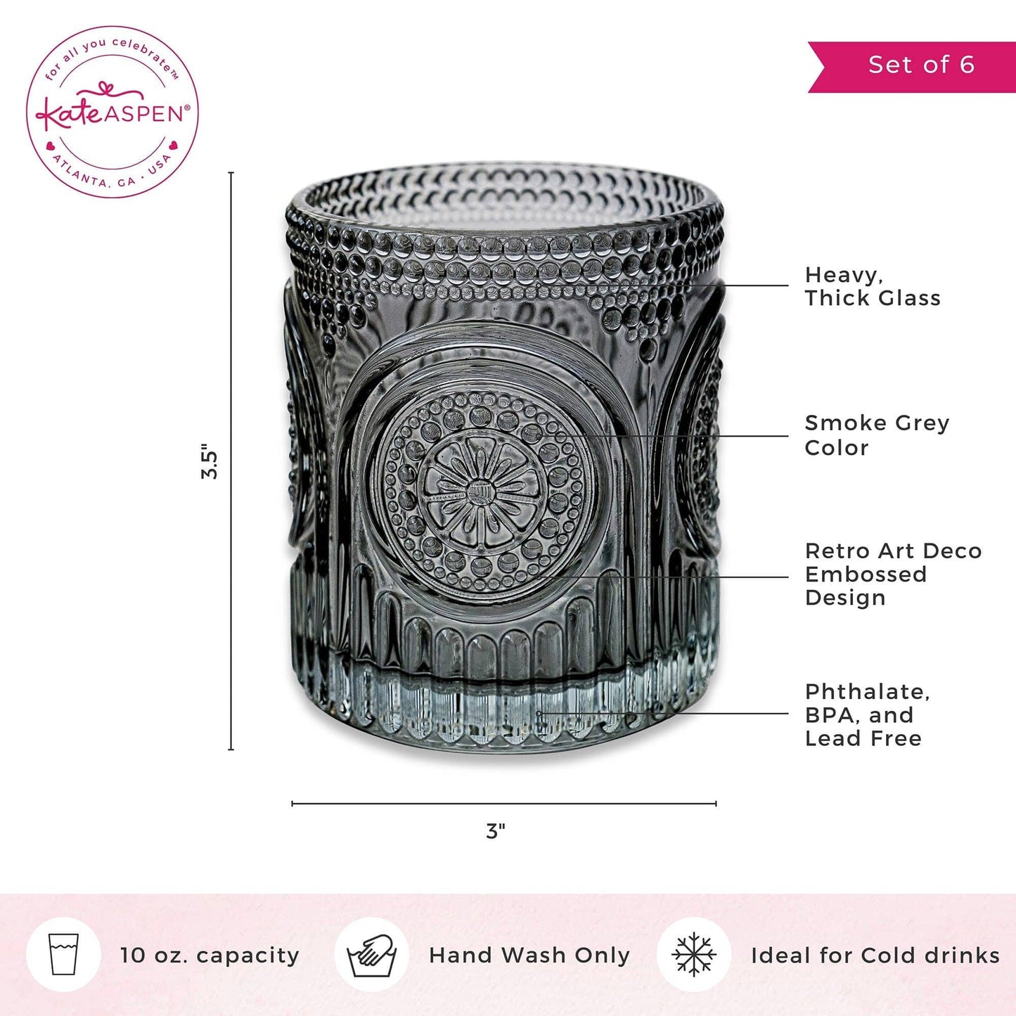 10 oz. Retro Arch Drinking Glasses