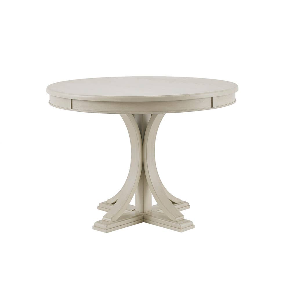 All Wood Farmhouse Round Dining Table antique white