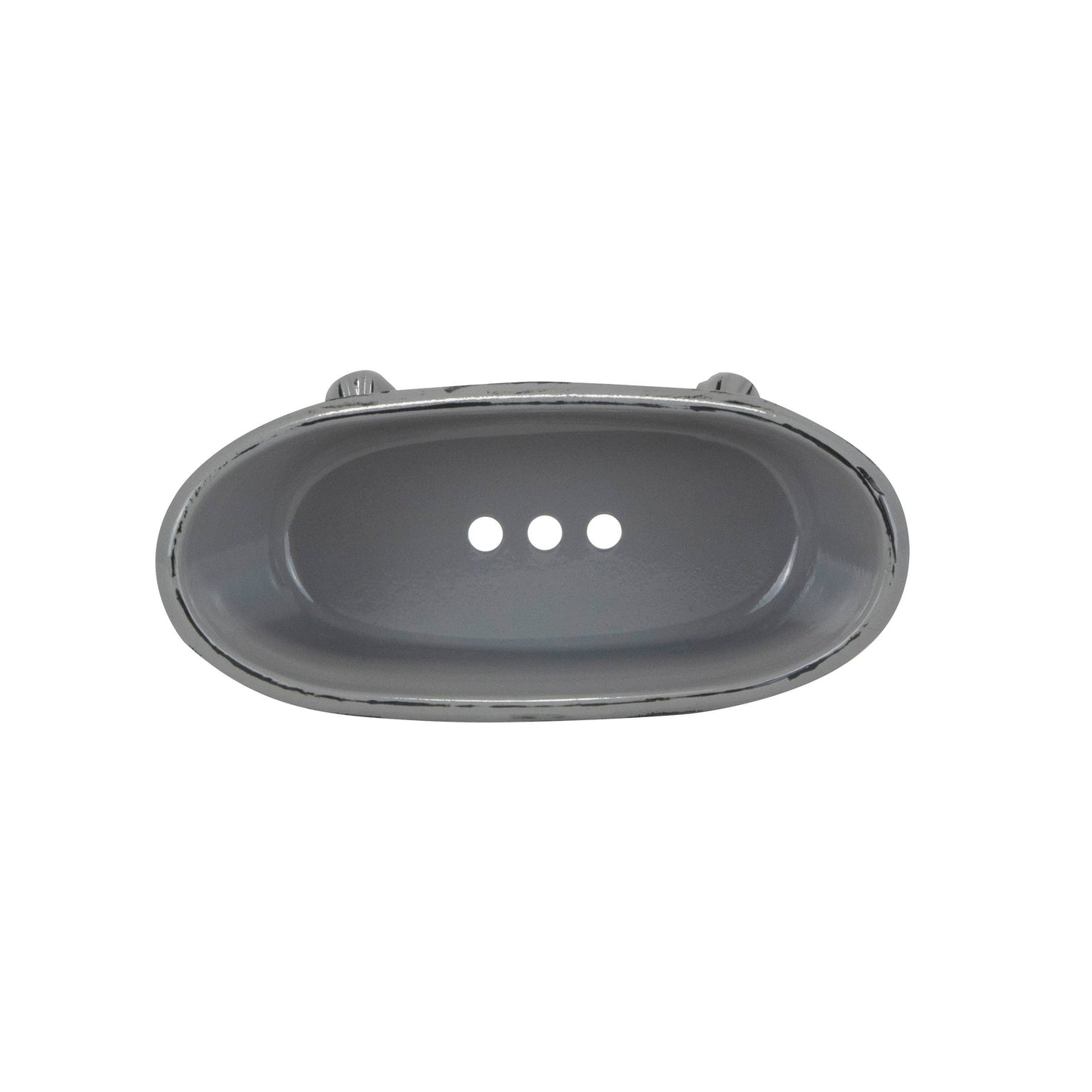 Gray Distressed Enamel Bathtub Soap Dish